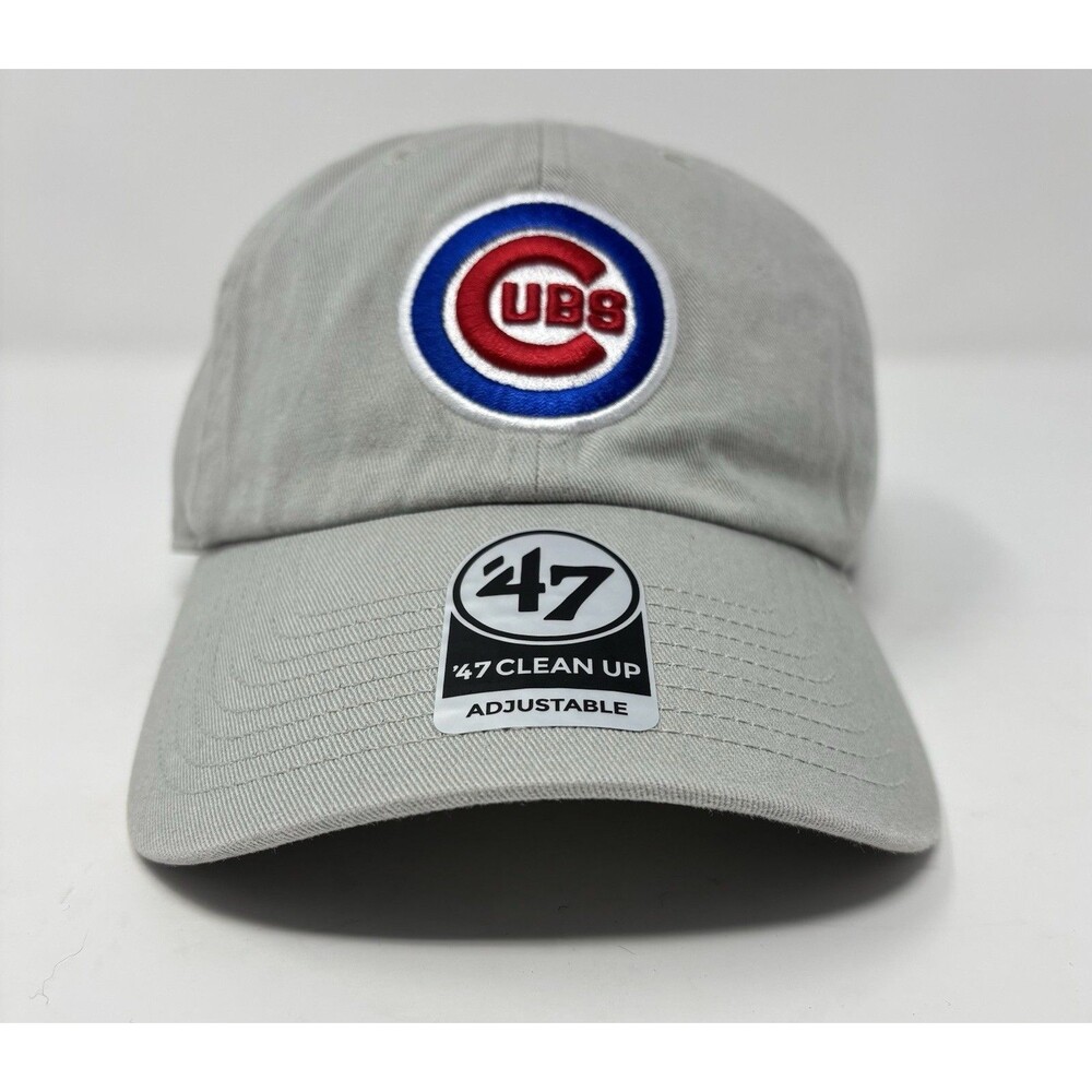 NEW Chicago Cubs '47 Clean Up Hat Mens Gray OSFA Adjustable Buckle Strap